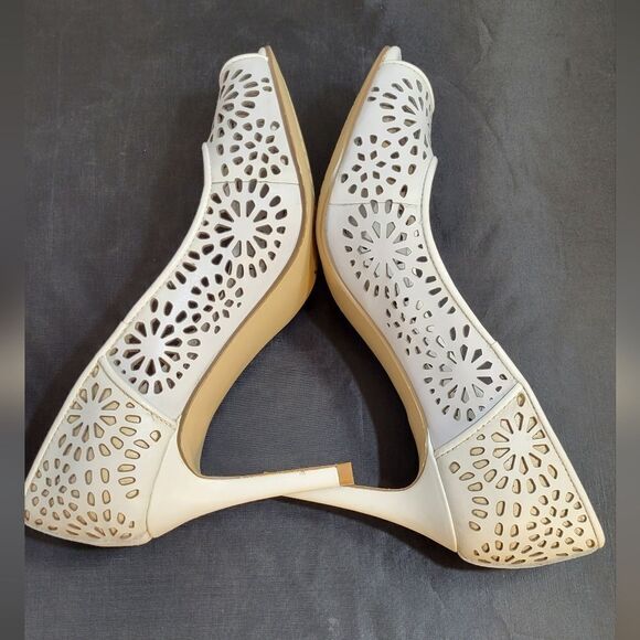 BRAND NEW MARIPE HIGH HEEL STILETTOS PEEP TOE LEATHER SLIP-ON CUTOUT DESIGN SHOE - Picture 11 of 15